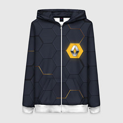 Толстовка на молнии женская Renault, цвет: 3D-белый