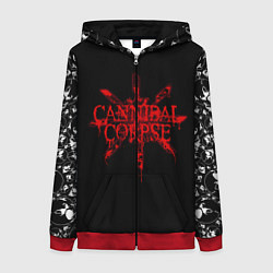 Толстовка на молнии женская Cannibal Corpse, цвет: 3D-красный