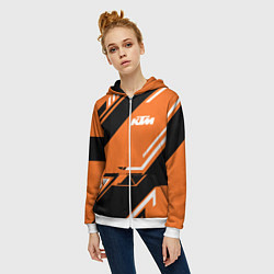 Толстовка на молнии женская KTM КТМ SPORT, цвет: 3D-белый — фото 2