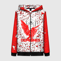 Толстовка на молнии женская Deftones, цвет: 3D-черный