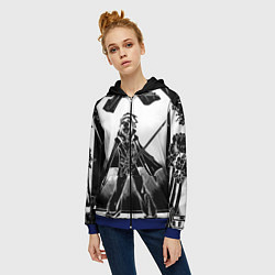 Толстовка на молнии женская Шаман Кинг, цвет: 3D-синий — фото 2