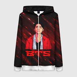 Женская толстовка на молнии BTS Red and black