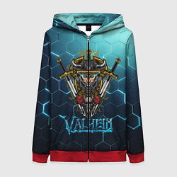 Толстовка на молнии женская Valheim Neon Samurai, цвет: 3D-красный