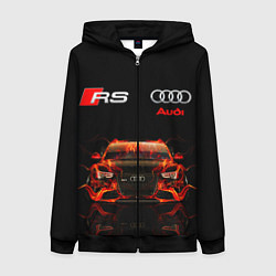 Толстовка на молнии женская AUDI RS 5 FIRE АУДИ РС 5, цвет: 3D-черный