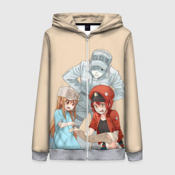 Женская толстовка на молнии Клетки за работой