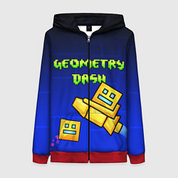 Толстовка на молнии женская GEOMETRY DASH ГЕОМЕТРИ ДАШ, цвет: 3D-красный