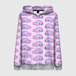 Толстовка на молнии женская Нерпы, цвет: 3D-меланж