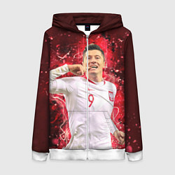 Толстовка на молнии женская Lewandowski Левандовски 9, цвет: 3D-белый