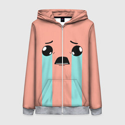 Толстовка на молнии женская Crying Isaac, цвет: 3D-меланж