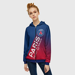 Толстовка на молнии женская ФК ПСЖ PARIS SAINT GERMAIN, цвет: 3D-синий — фото 2
