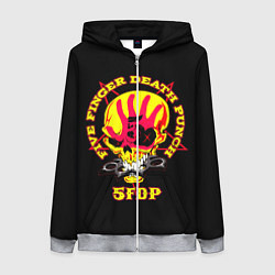Толстовка на молнии женская Five Finger Death Punch FFDP, цвет: 3D-меланж