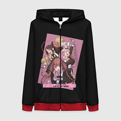 Толстовка на молнии женская Kaguya Sama Госпожа Кагуя, цвет: 3D-красный