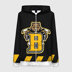 Толстовка на молнии женская BOSTON BRUINS, цвет: 3D-белый