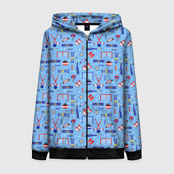 Толстовка на молнии женская Зимние виды спорта, цвет: 3D-черный