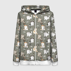 Женская толстовка на молнии Кошечки с рыбками