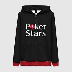Толстовка на молнии женская Poker Stars, цвет: 3D-красный