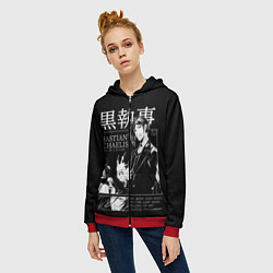 Толстовка на молнии женская Темный Дворецкий Себастьян Мик, цвет: 3D-красный — фото 2