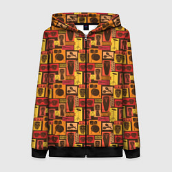 Толстовка на молнии женская Барабанщик, цвет: 3D-черный