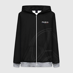 Толстовка на молнии женская PSG Core Big Logo Black New 202223, цвет: 3D-меланж