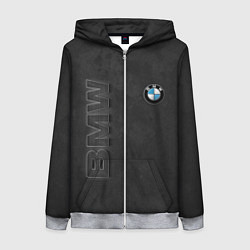 Толстовка на молнии женская BMW LOGO AND INSCRIPTION, цвет: 3D-меланж