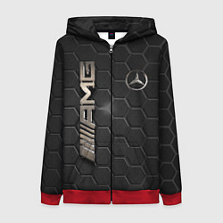 Толстовка на молнии женская MERCEDES LOGO BRONZE, цвет: 3D-красный