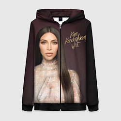 Толстовка на молнии женская Ким Кардашьян, цвет: 3D-черный
