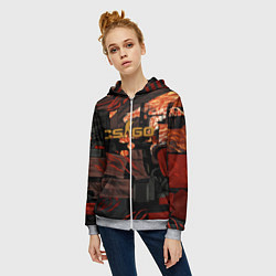 Толстовка на молнии женская HOWL ВОЙ СКИН CS, цвет: 3D-меланж — фото 2