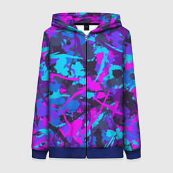 Женская толстовка на молнии Неоновые кляксы