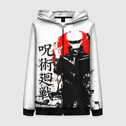 Толстовка на молнии женская Сатору, Jujutsu Kaisen, цвет: 3D-черный
