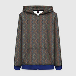 Женская толстовка на молнии Абстракция из разноцветных треугольников из линий