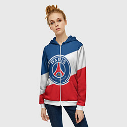 Толстовка на молнии женская Paris Saint-Germain FC, цвет: 3D-белый — фото 2