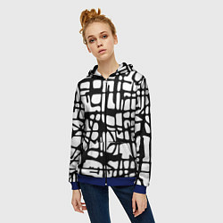 Толстовка на молнии женская Черно-Белый мотив Cantabrigiensia, подходящий для, цвет: 3D-синий — фото 2