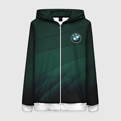 Толстовка на молнии женская GREEN BMW, цвет: 3D-белый