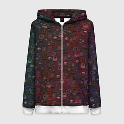 Толстовка на молнии женская Большой хэллоуин, цвет: 3D-белый