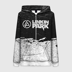 Женская толстовка на молнии Линкин Парк Лого Рок ЧБ Linkin Park Rock