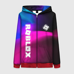 Толстовка на молнии женская Роблокс лого х эмблема, цвет: 3D-красный