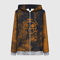 Толстовка на молнии женская Пираты сердца из Ван Пис, цвет: 3D-меланж