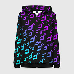 Толстовка на молнии женская JOJOS BIZARRE ADVENTURE NEON PATTERN НЕОН УЗОР, цвет: 3D-черный
