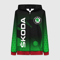 Толстовка на молнии женская SKODA SPORT GRADIENT ШКОДА СПОРТ, цвет: 3D-красный