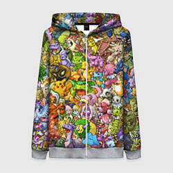 Женская толстовка на молнии ПОКЕМОНЫ В ПИКСЕЛЯХ PIXEL POKEMON