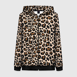 Толстовка на молнии женская Леопардовые Пятна, цвет: 3D-черный