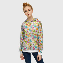 Толстовка на молнии женская СПОРТ Здоровый Образ Жизни, цвет: 3D-белый — фото 2