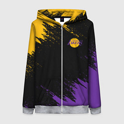 Толстовка на молнии женская LAKERS БРЫЗГИ КРАСОК, цвет: 3D-меланж