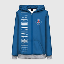 Толстовка на молнии женская PSG PARIS SAINT GERMAIN WHITE LINE SPORT, цвет: 3D-меланж