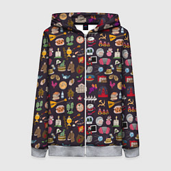 Женская толстовка на молнии Российская история и русская культура паттерн