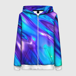 Толстовка на молнии женская Neon Holographic, цвет: 3D-белый