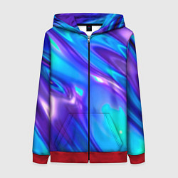 Толстовка на молнии женская Neon Holographic, цвет: 3D-красный