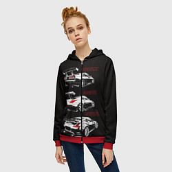 Толстовка на молнии женская NISSAN 300 ZX 350Z 370Z JDM STYLE, цвет: 3D-красный — фото 2