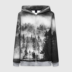 Женская толстовка на молнии ТУМАННЫЙ ЛЕС - ТЕМНЫЙ ЛЕС