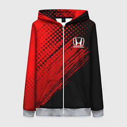 Женская толстовка на молнии Honda - Red texture